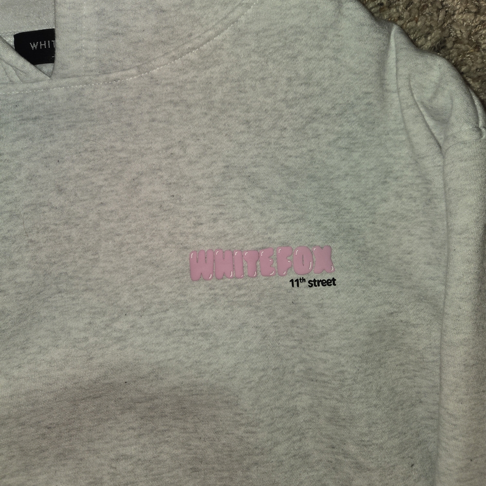 White Fox Boutique Gray Sweatshirt with Pink and Leopard Print - Picture 2 of 3